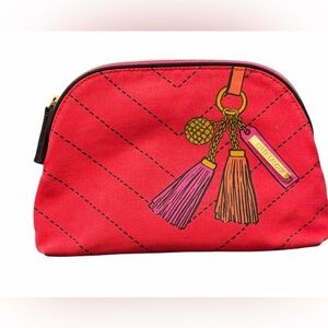 Estee Lauder Red Cosmetic Bag with Tassel Design